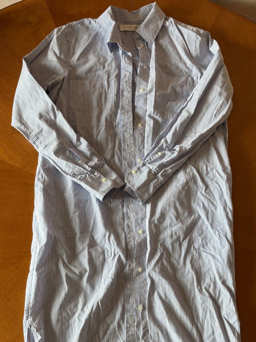 Everlane Striped Cotton Poplin Shirt Dress